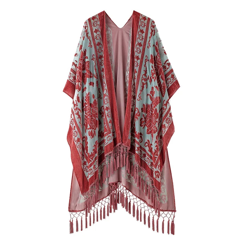 Burnout Velvet Kimono