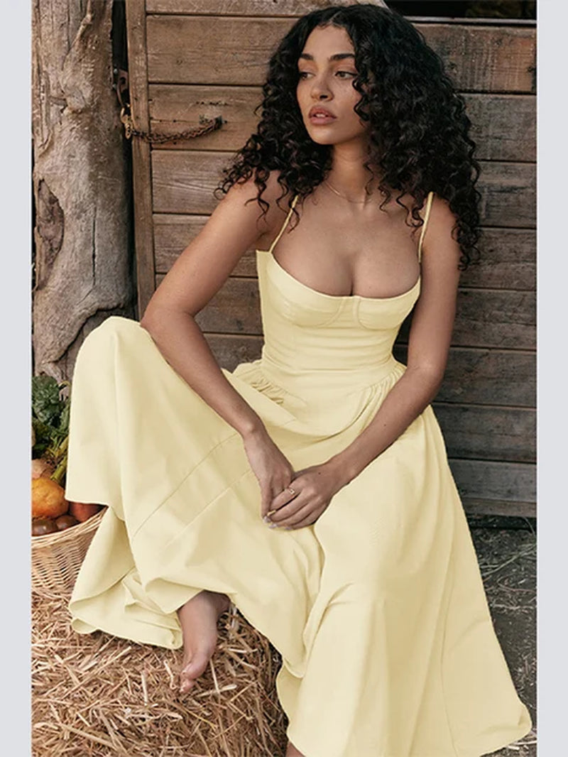 Pleated Hem Sling Dress