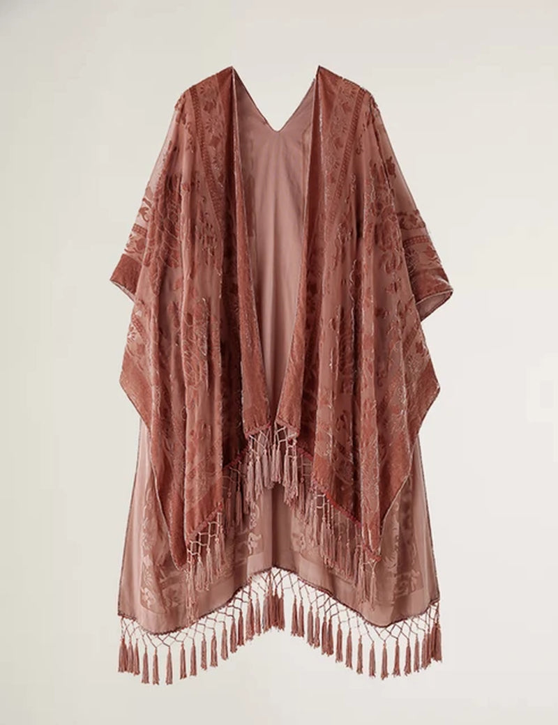 Burnout Velvet Kimono