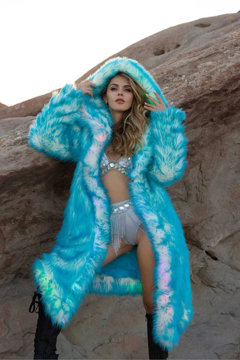 LED Costume Faux Fur Coat