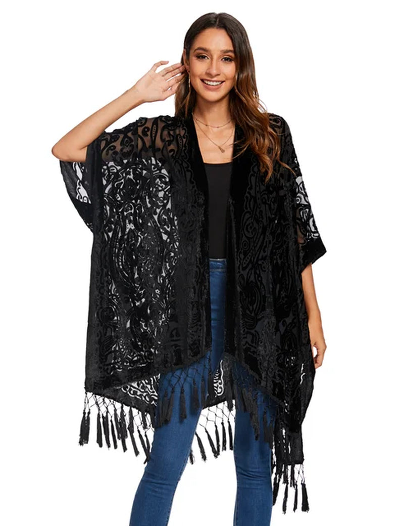 Burnout Velvet Kimono
