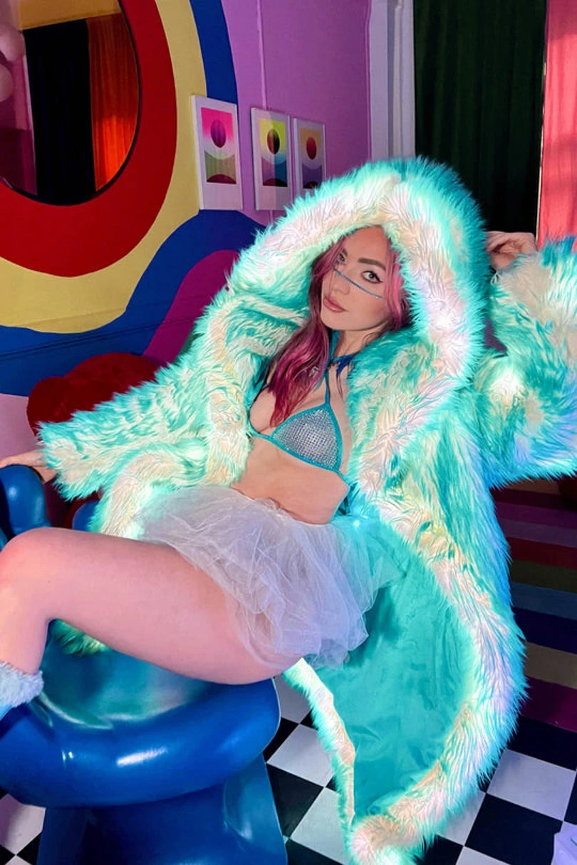 LED Costume Faux Fur Coat