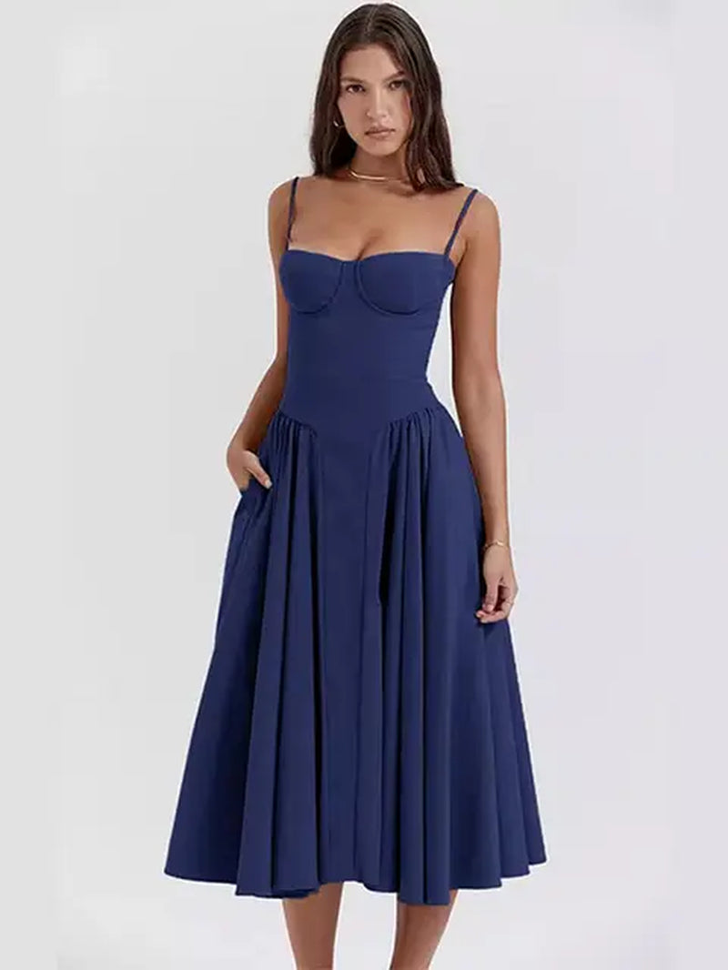 Pleated Hem Sling Dress