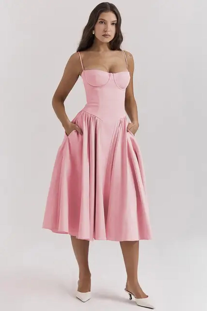 Pleated Hem Sling Dress