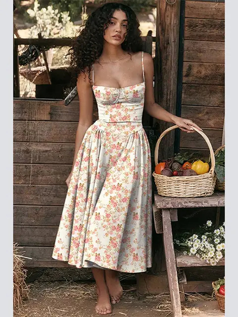 Pleated Hem Sling Dress