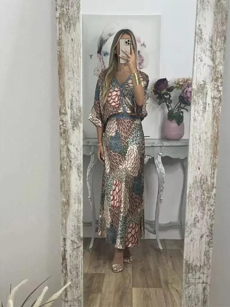 Bohemian Shirt and Skirt Set