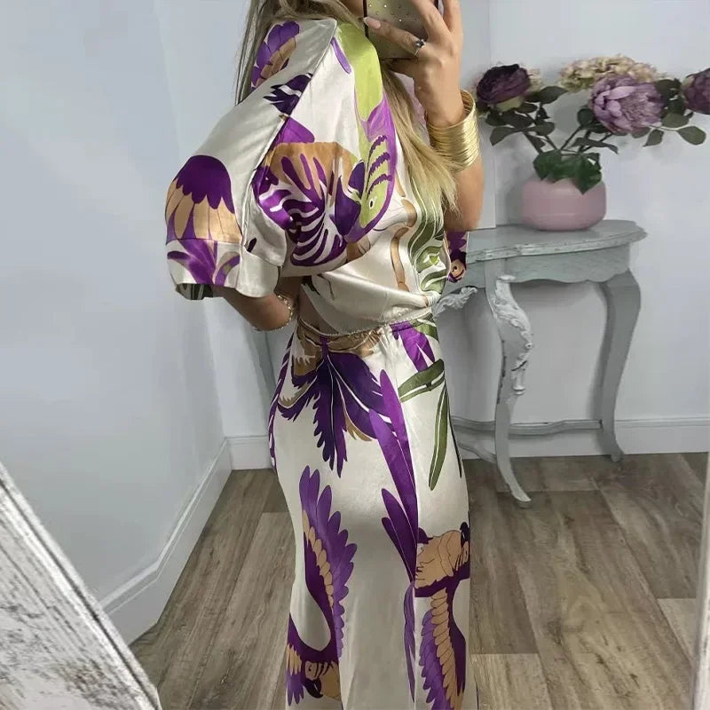 Bohemian Shirt and Skirt Set