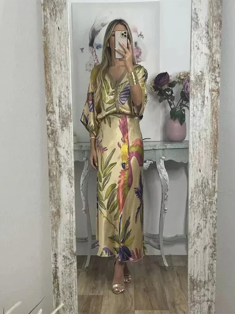 Bohemian Shirt and Skirt Set