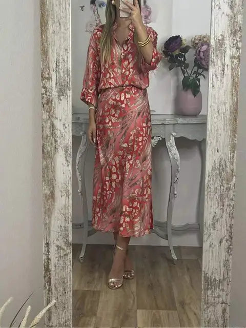 Bohemian Shirt and Skirt Set