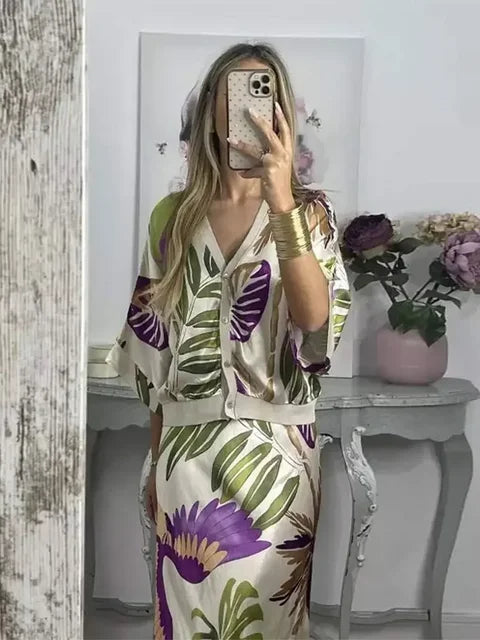 Bohemian Shirt and Skirt Set