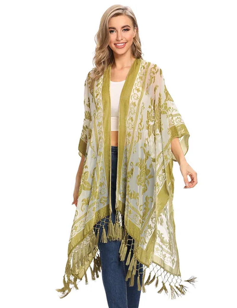 Burnout Velvet Kimono