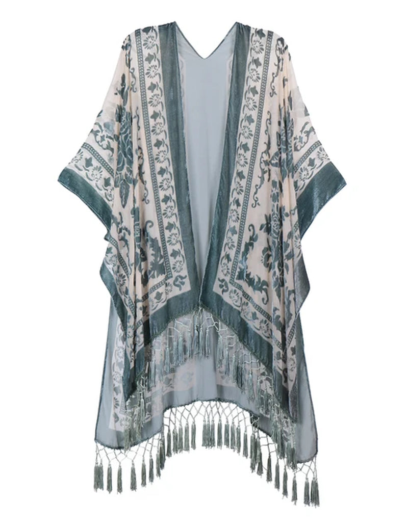 Burnout Velvet Kimono