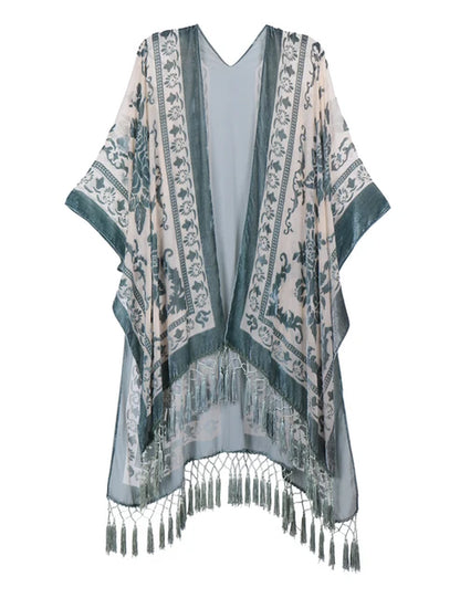 Burnout Velvet Kimono