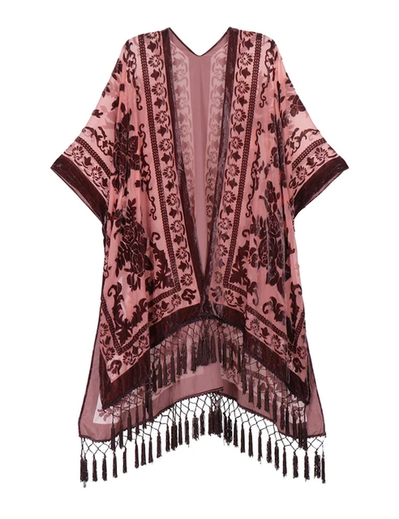 Burnout Velvet Kimono