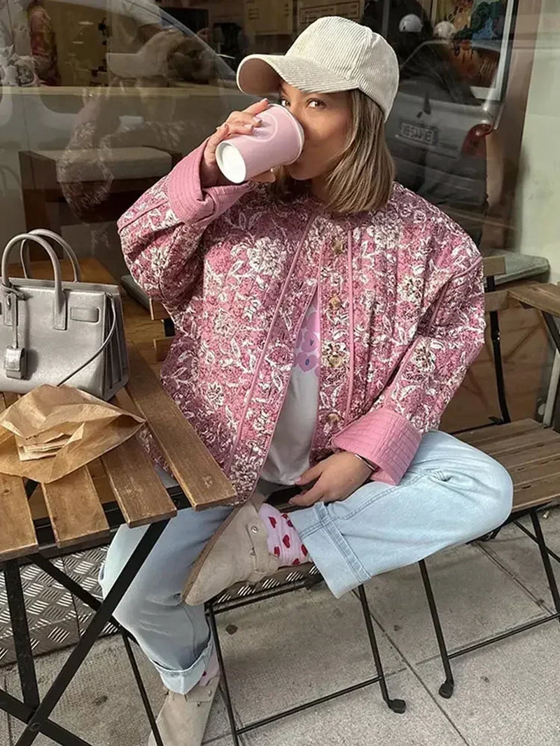 Flower Print Coat
