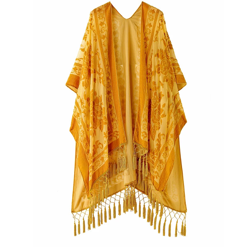 Burnout Velvet Kimono
