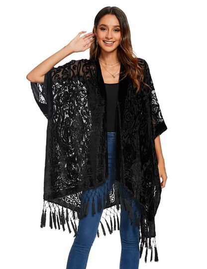 Burnout Velvet Kimono