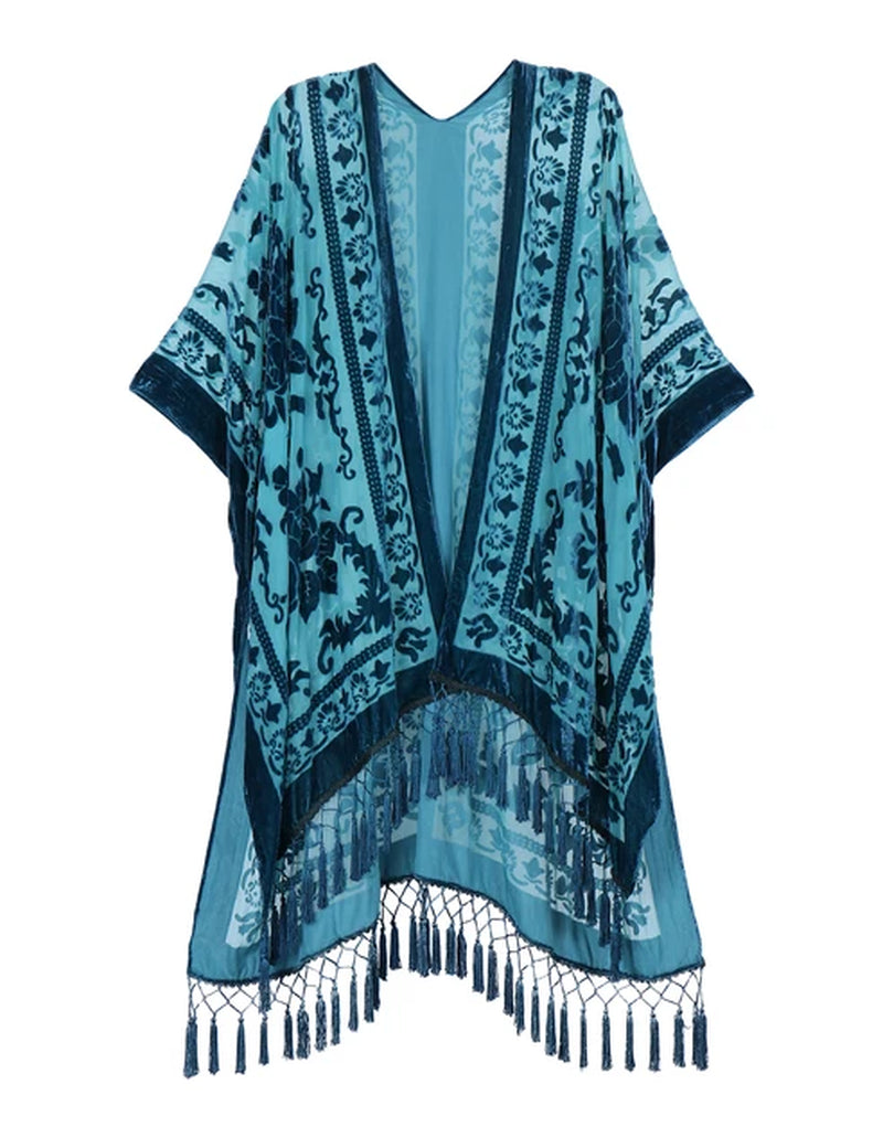 Burnout Velvet Kimono