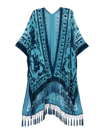 Burnout Velvet Kimono