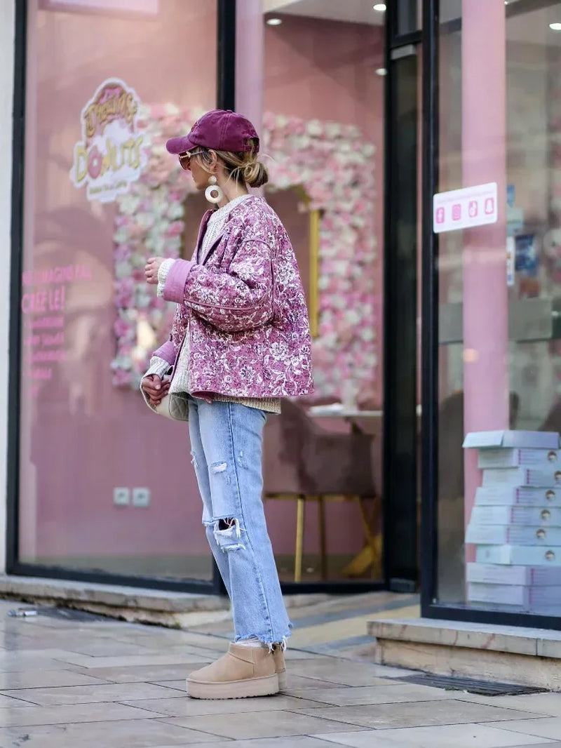 Flower Print Coat