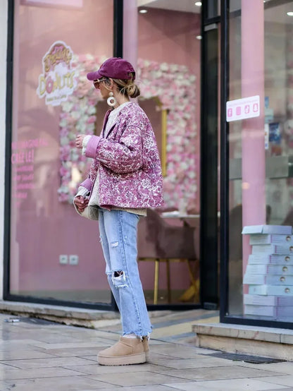 Flower Print Coat