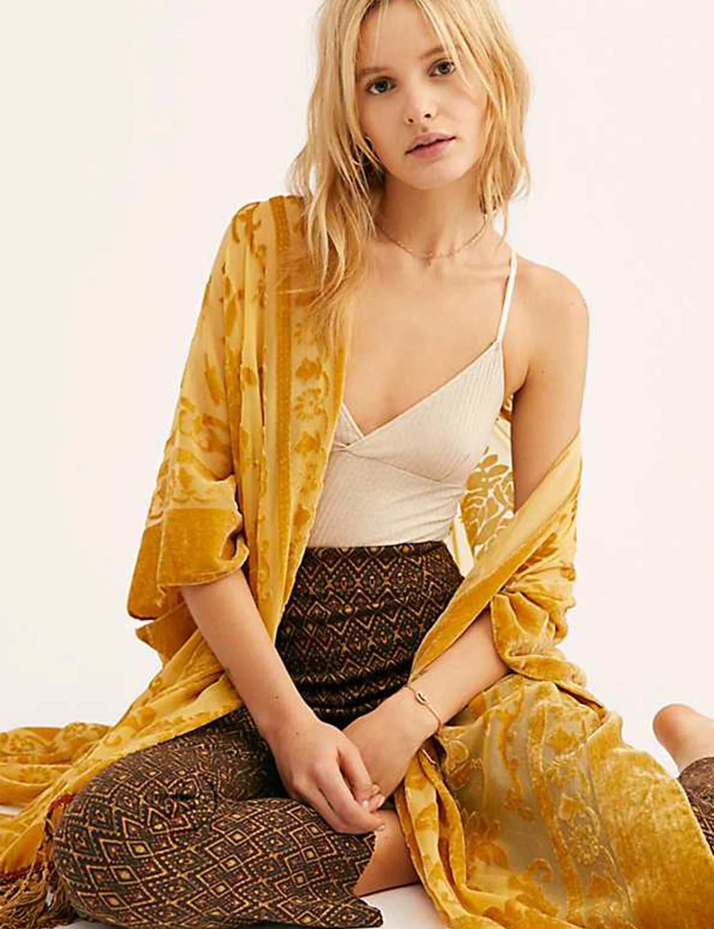 Burnout Velvet Kimono