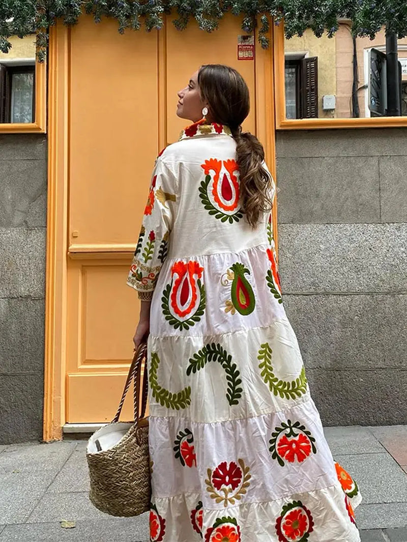 Printed Loose Shirt Dresses